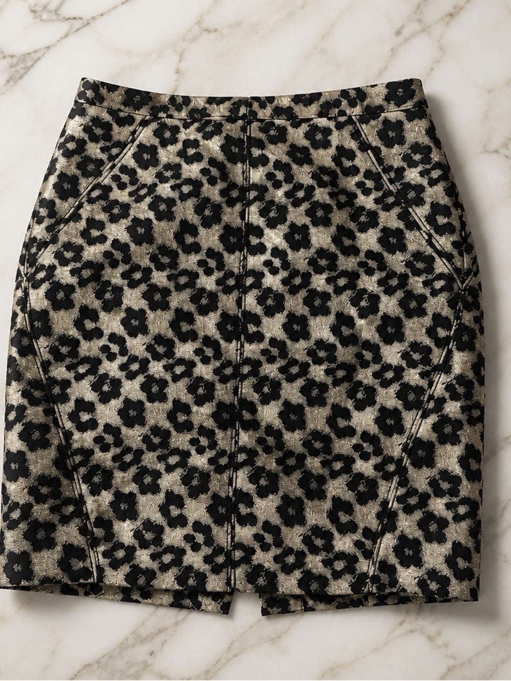 Ann Taylor Petite Leopard Print Pencil Skirt